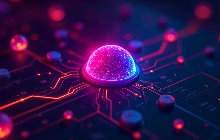 computer chip illuminated