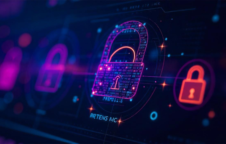 screen displaying padlock cyber security representative image