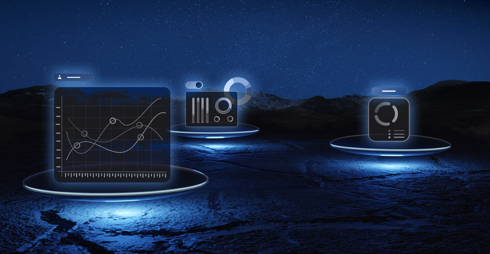 graphs and charts representing analytics on a planet